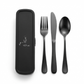 Rockafellas Travel Cutlery Set laid out on a white background