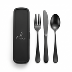 Rockafellas Travel Cutlery Set laid out on a white background